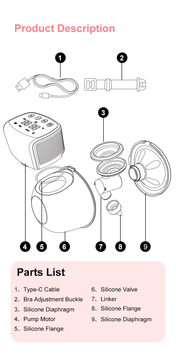 Baby Feeding Wearable Electric Breast Pump Wireless Breast Pump Portable Low Noise Handsfree Breast Pump