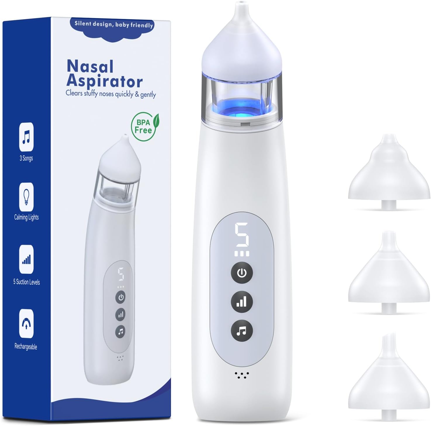 Electric Baby Nose Cleaner – BPA-Free Silicone, USB Rechargeable Nasal Aspirator