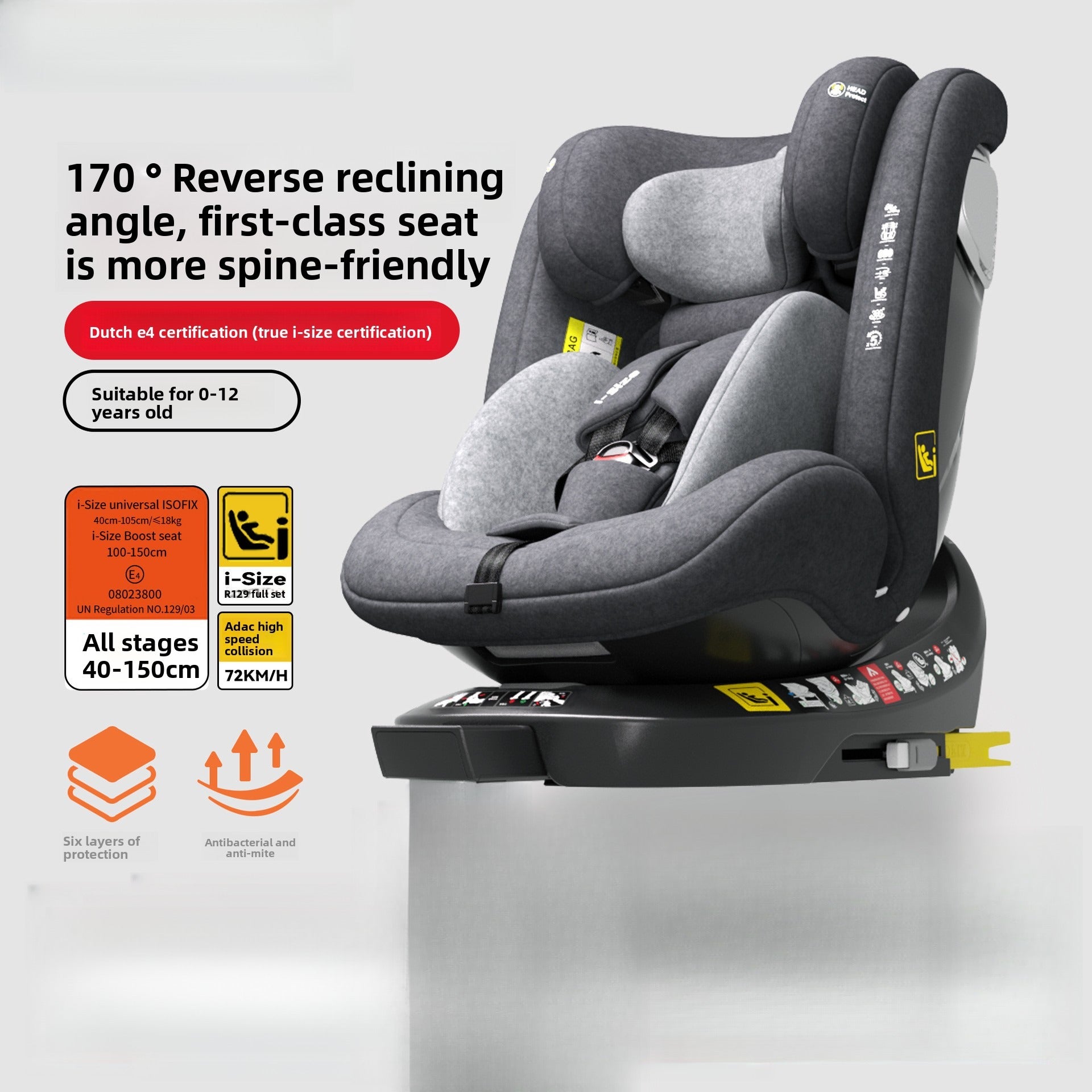 Siège auto universel pour enfant de 0 à 12 ans