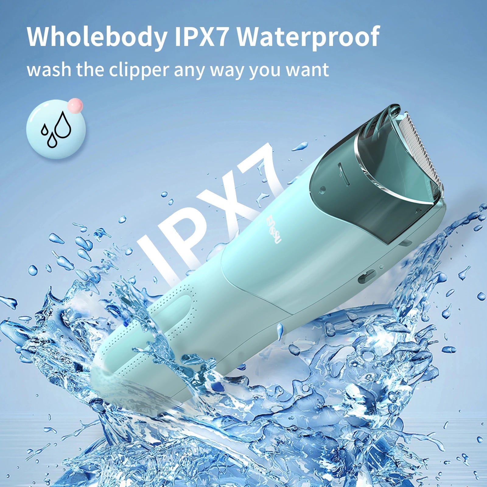 Tondeuse à cheveux pour enfants ENSSU – Aspirateur, sans fil et étanche, avec grand espace de rangement 