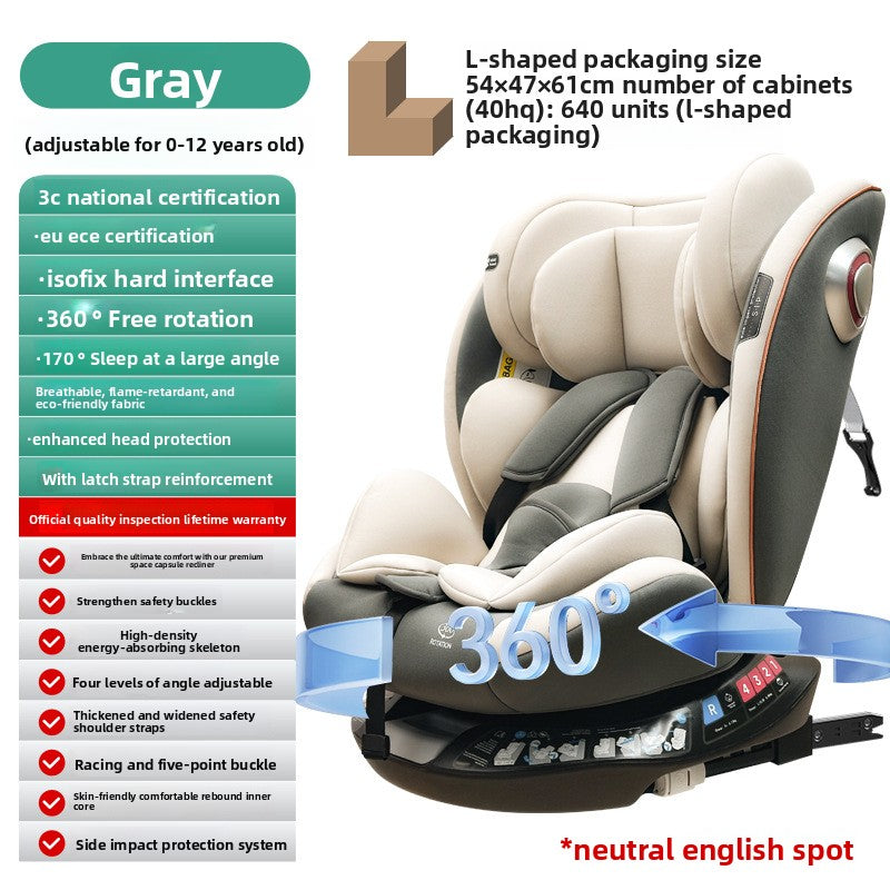 Baby Car Safety Seat for 0-12 Years Reclining & Sitting