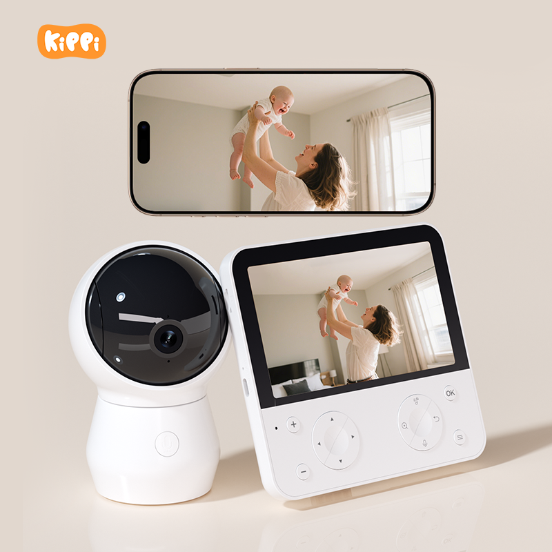 5.5" AI Baby Monitor – 4MP WiFi Camera, 360° View, Night Light & Sound Alerts, Smart App Control