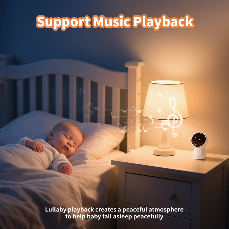 5.5" AI Baby Monitor – 4MP WiFi Camera, 360° View, Night Light & Sound Alerts, Smart App Control