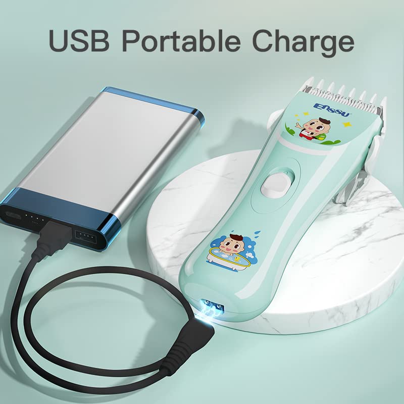 ENSSU Baby Hair Clippers, Lower Noise Haircut Trimmers for Children with Autism and Sensory Sensitivity, Babies Infant Kids Waterproof Hair Cutting Kits