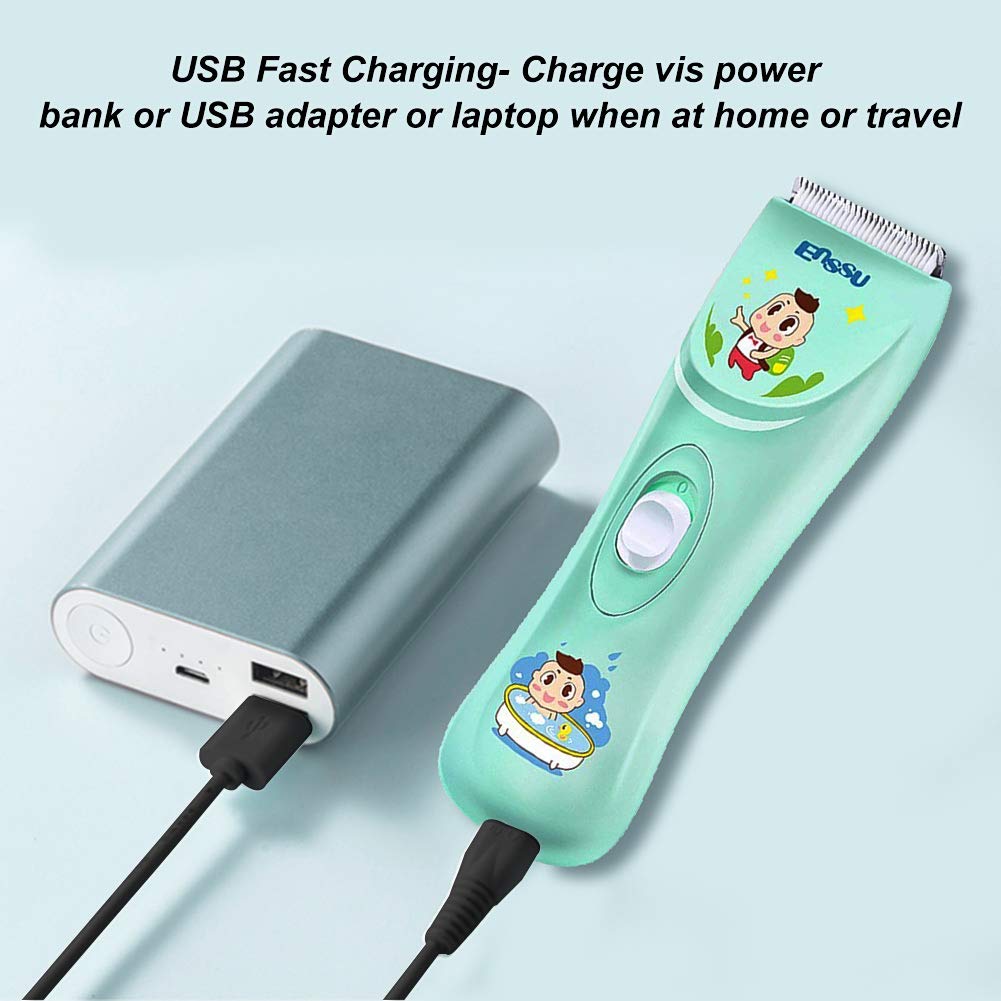 Tondeuse à cheveux pour enfants – Kit de coupe de cheveux silencieux et étanche pour bébés et nourrissons 