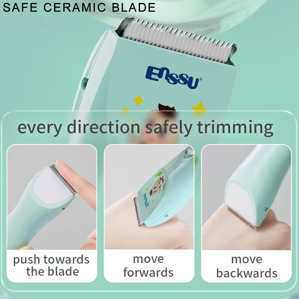 ENSSU Baby Hair Clippers, Lower Noise Haircut Trimmers for Children with Autism and Sensory Sensitivity, Babies Infant Kids Waterproof Hair Cutting Kits