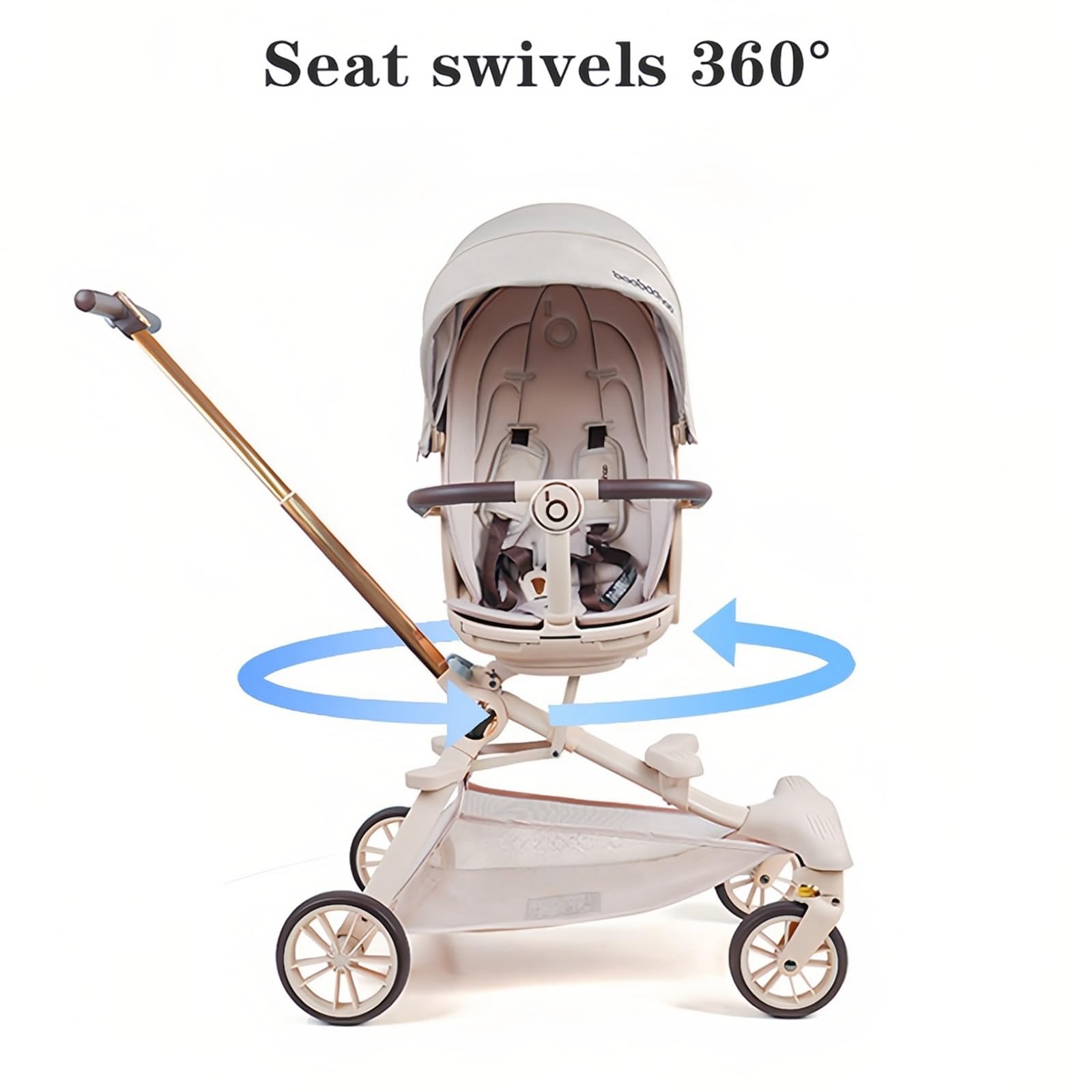 Lightweight Folding Stroller Wagon for Baby & Toddler Travel, 360° Reversible Seat, Adjustable Canopy with Storage Basket, Airplane-Friendly Compact Umbrella Stroller
