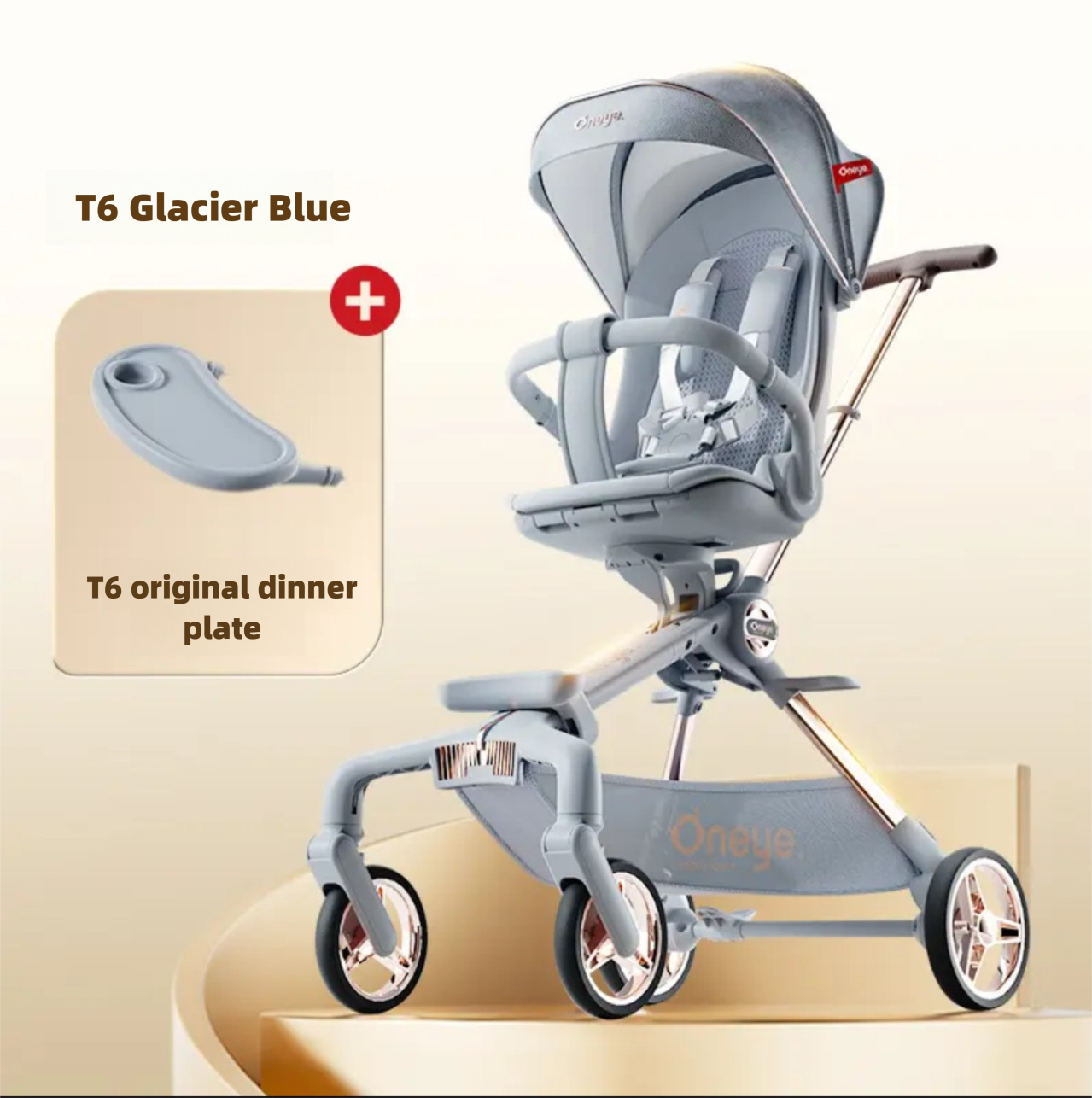Oneye T6 Plus Second Generation Baby Stroller Lightweight Foldable Reclining Two-Way Stroller