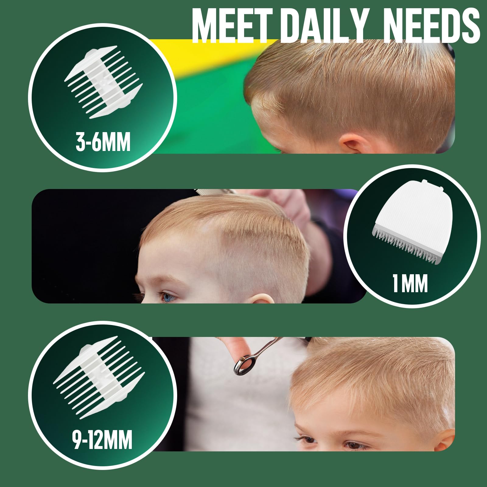 ENSSU Baby Hair Clippers, Rechargeable Hair Clipper for Kids with LED Display, Baby Hair Cutting Kit with Skin-Safe Blade,Cordless Baby Hair Trimmer for Children/Toddler, Waterproof & 1H Quick Charger