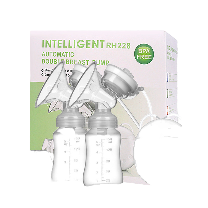 Tire-lait électrique double, extracteur de lait, biberon à double aspiration, masseur pour bébé, aide précieuse pour les mamans 