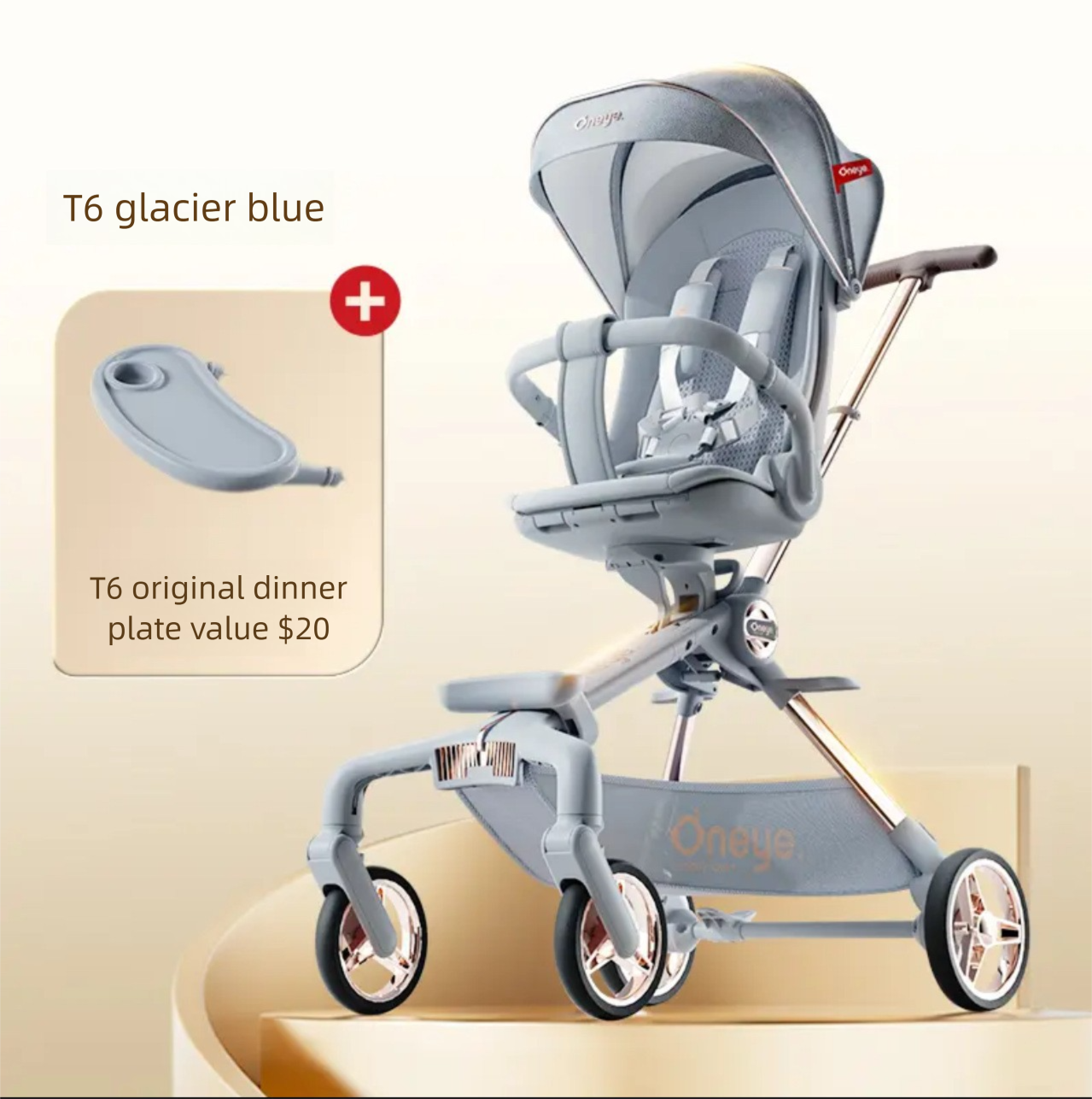 Oneye T6 Plus Second Generation Baby Stroller Lightweight Foldable Reclining Two-Way Stroller