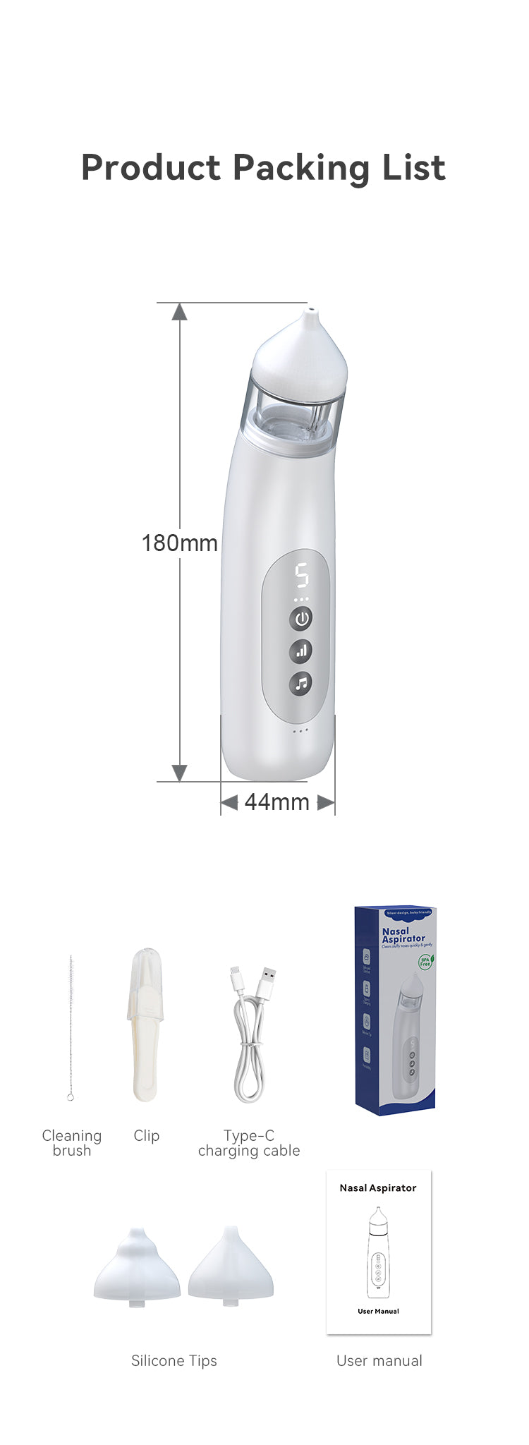 Nose Cleaner BPA Free Food Silicone USB Rechargeable Nose Cleaner Electric Nose Nasal Aspirator