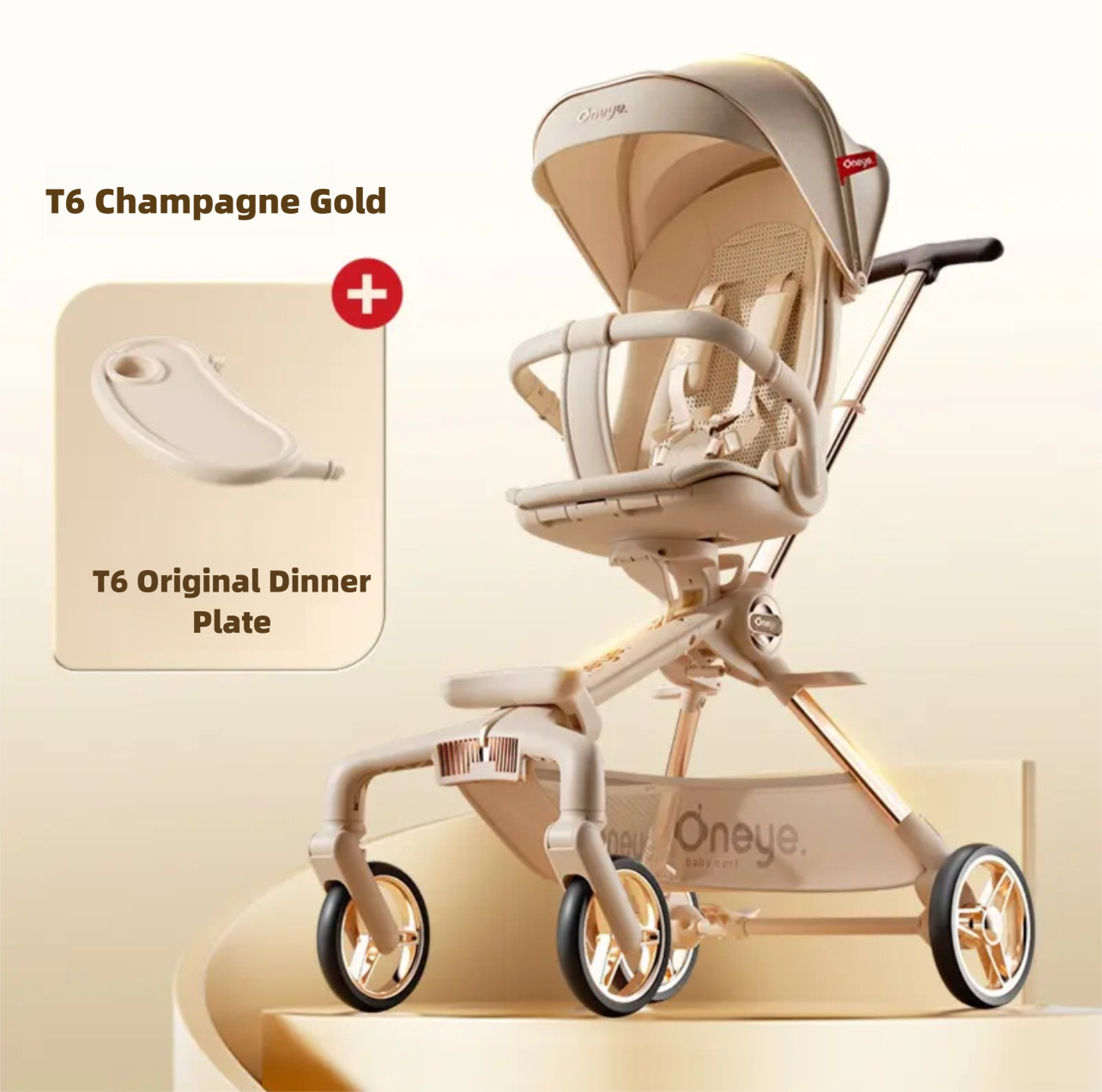 Oneye T6 Plus Second Generation Baby Stroller Lightweight Foldable Reclining Two-Way Stroller
