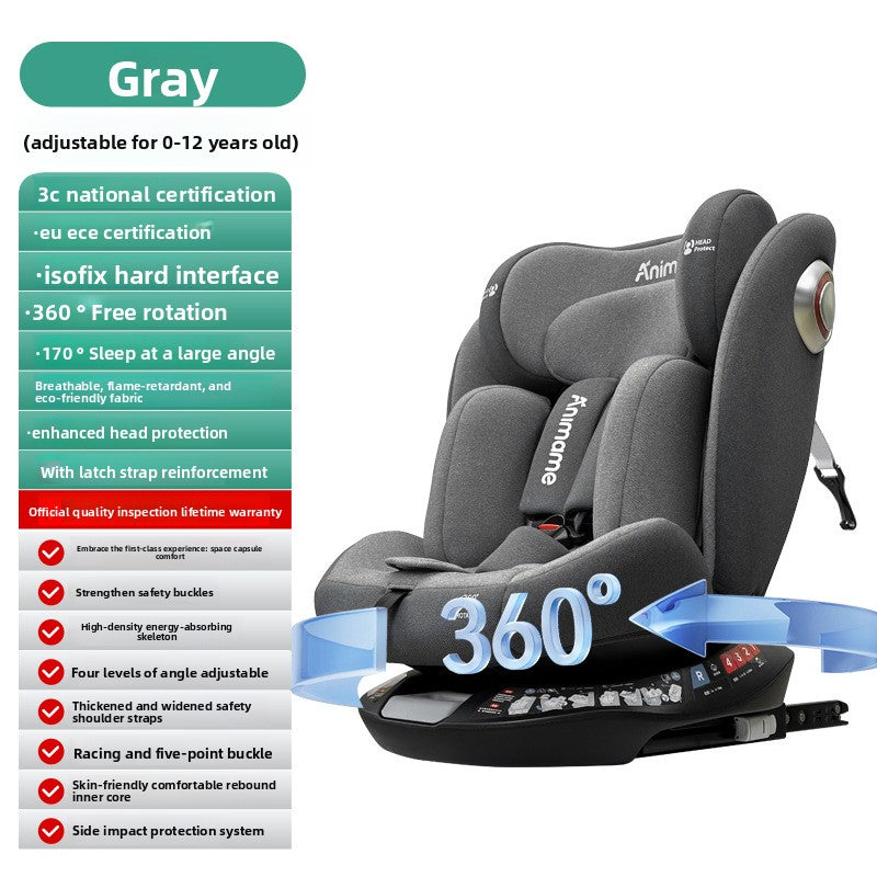 Baby Car Safety Seat for 0-12 Years Reclining & Sitting