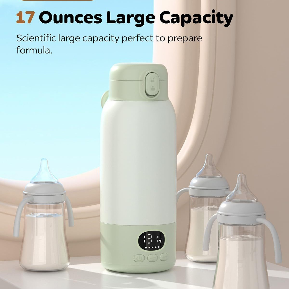 USB Rechargeable Baby Bottle Warmer – Long-Lasting Keep Warm Function for Milk