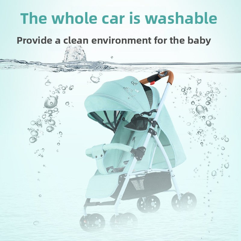 Poussette convertible pour bébé – Position assise et allongée, toit panoramique réversible, pliable, 4 roues avec suspension. 