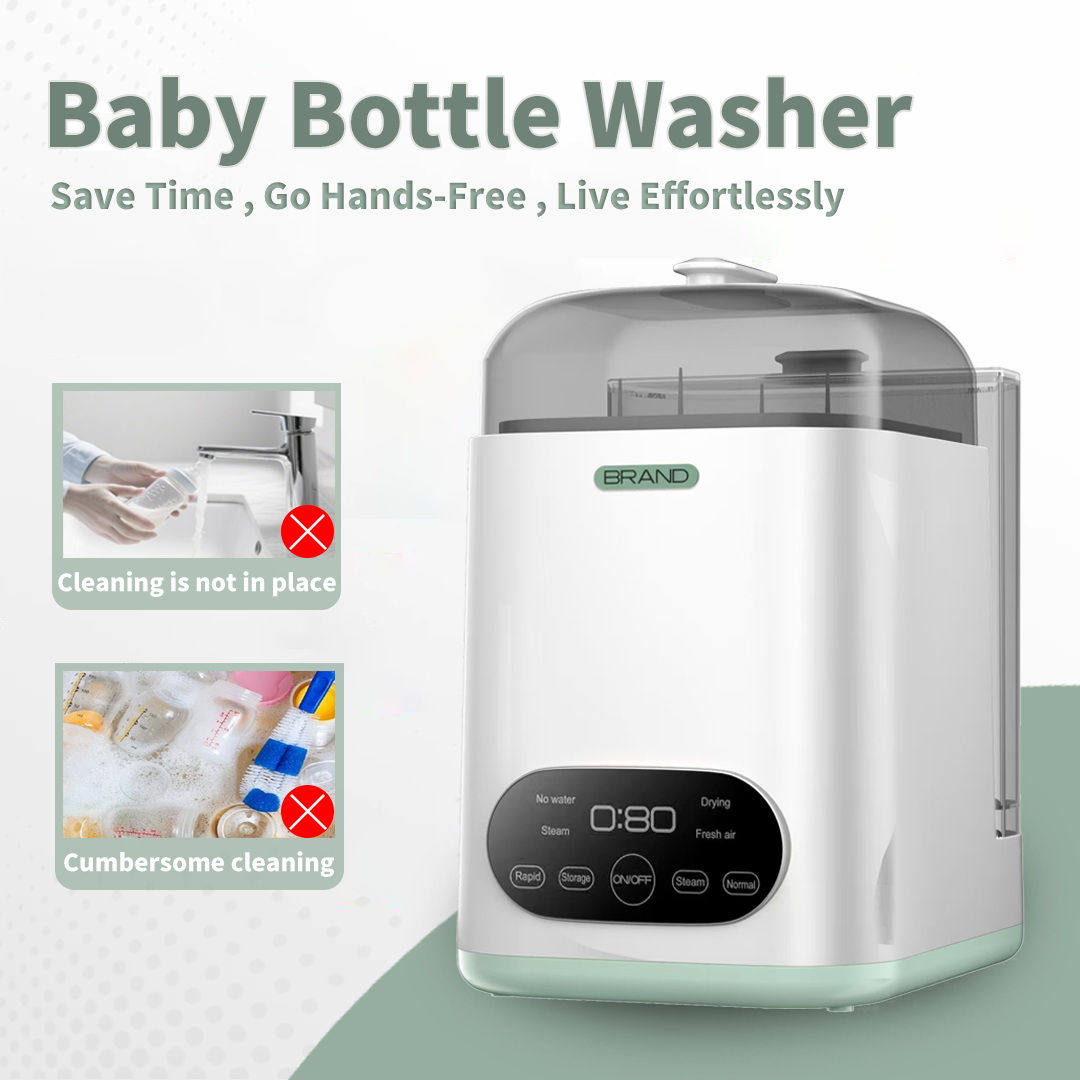 Mini Electric Baby Bottle Cleaner – Automatic Wash & Disinfection Dryer
