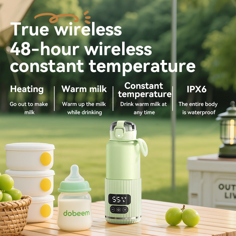 Wireless Portable Milk Warmer – Rechargeable Constant Temperature Baby Bottle Heater for Travel
