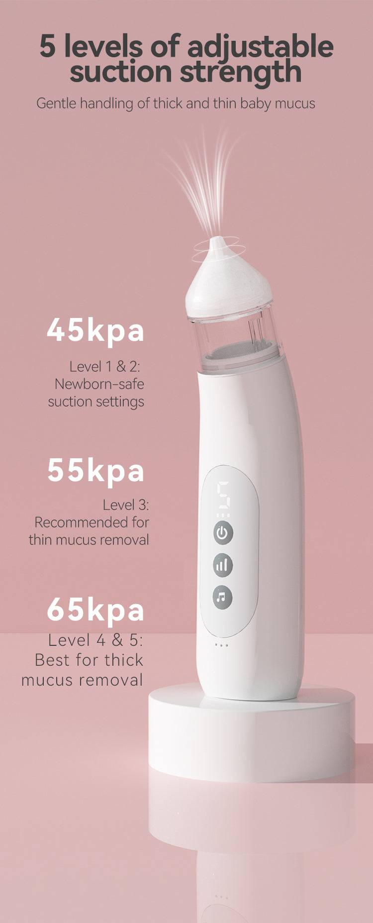 Nose Cleaner BPA Free Food Silicone USB Rechargeable Nose Cleaner Electric Nose Nasal Aspirator